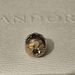 Retired original Pandora Blooming Dahlia clip charm, sterling silver